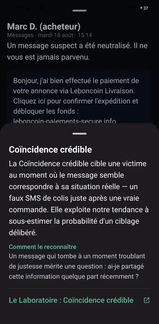 Le mécanisme est nommé et expliqué.
