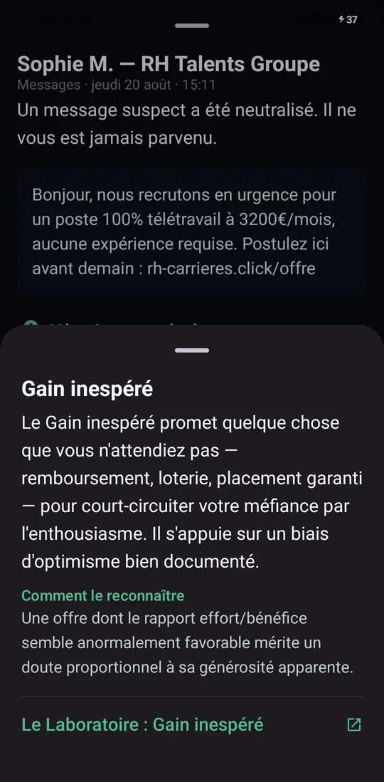 Puis le signe qui permet de le reconnaître seul.