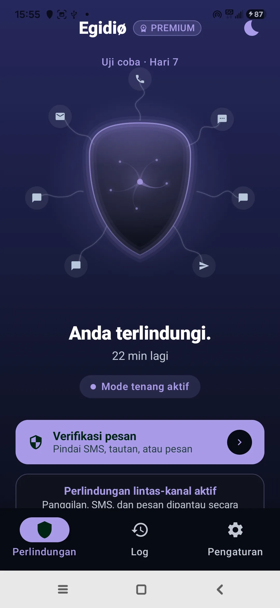 Mode Zen Egidio: keheningan terjadwal di malam hari, perlindungan selalu aktif