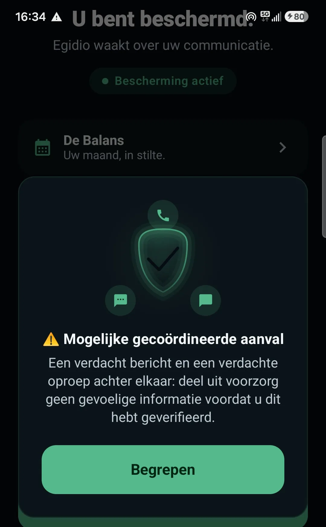 Egidio-melding: Mogelijke gecoördineerde aanval — een verdacht bericht en een verdachte oproep kort na elkaar