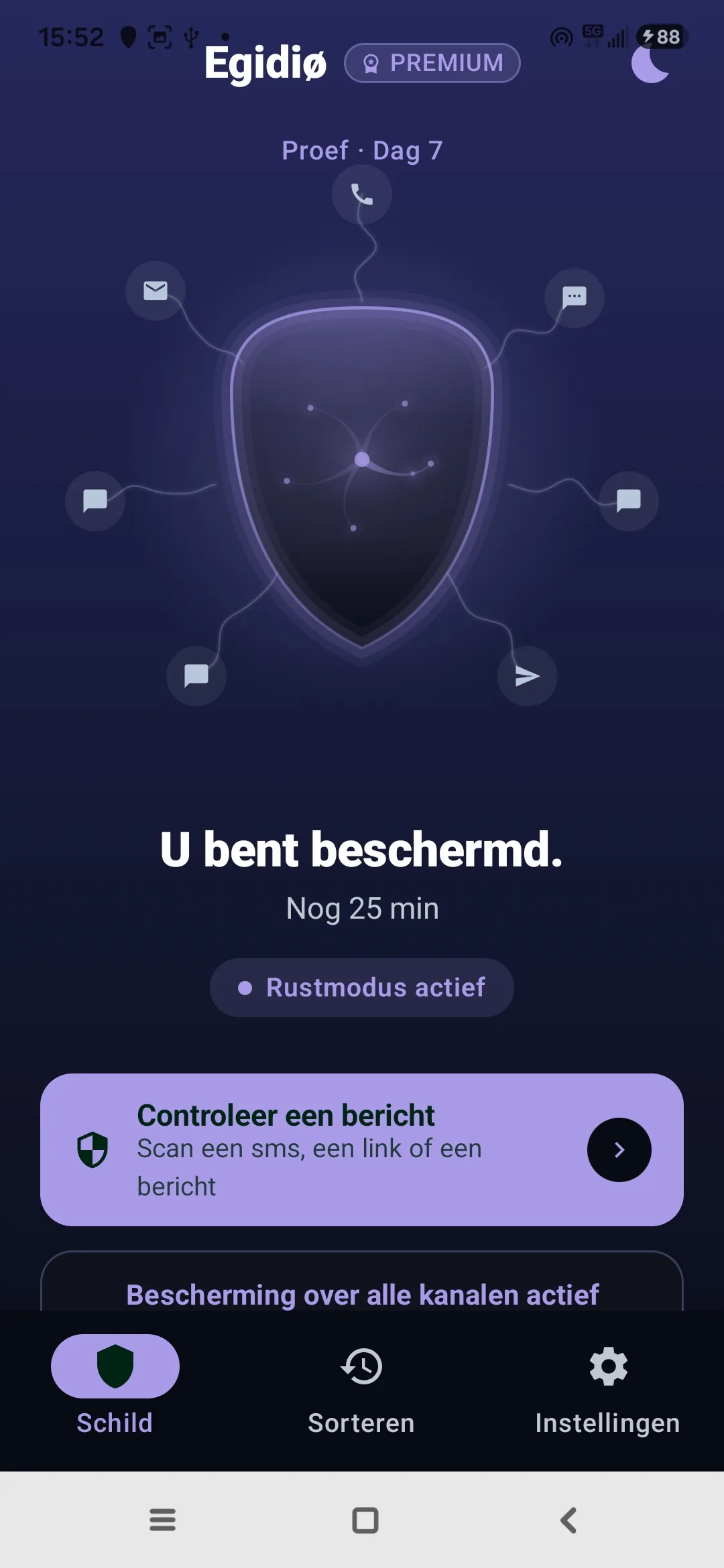 Egidio's zen-modus: geprogrammeerde stilte 's avonds, bescherming altijd actief