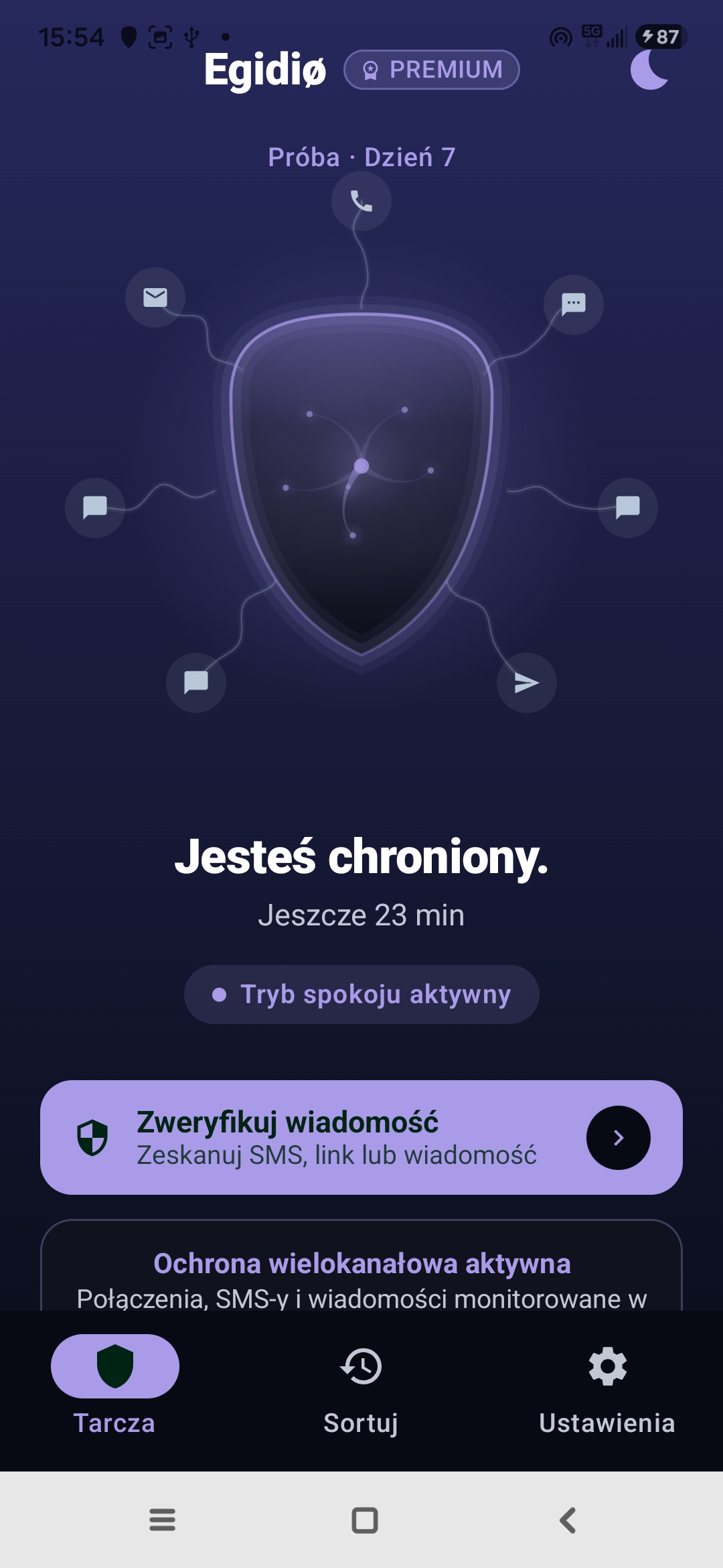 Tryb Zen Egidio: zaprogramowana cisza w nocy, ochrona wciąż aktywna