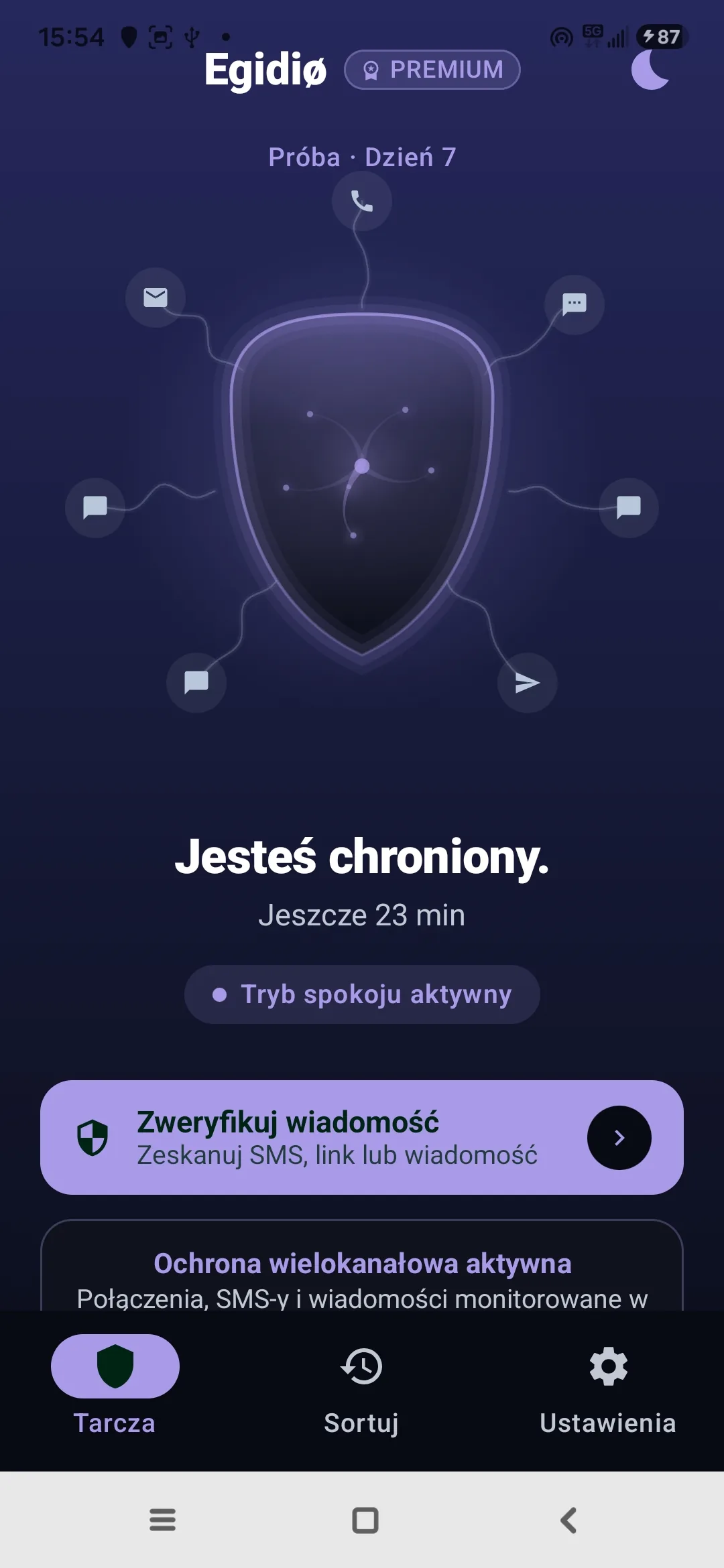 Tryb zen Egidio: zaprogramowana cisza w nocy, ochrona zawsze aktywna