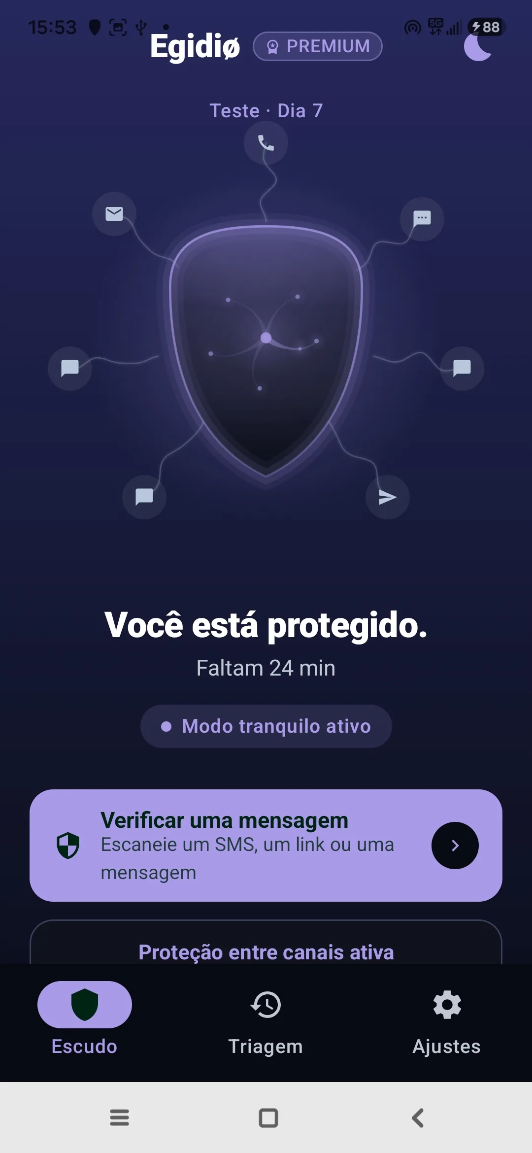 Modo zen do Egidio: silêncio programado à noite, proteção sempre ativa