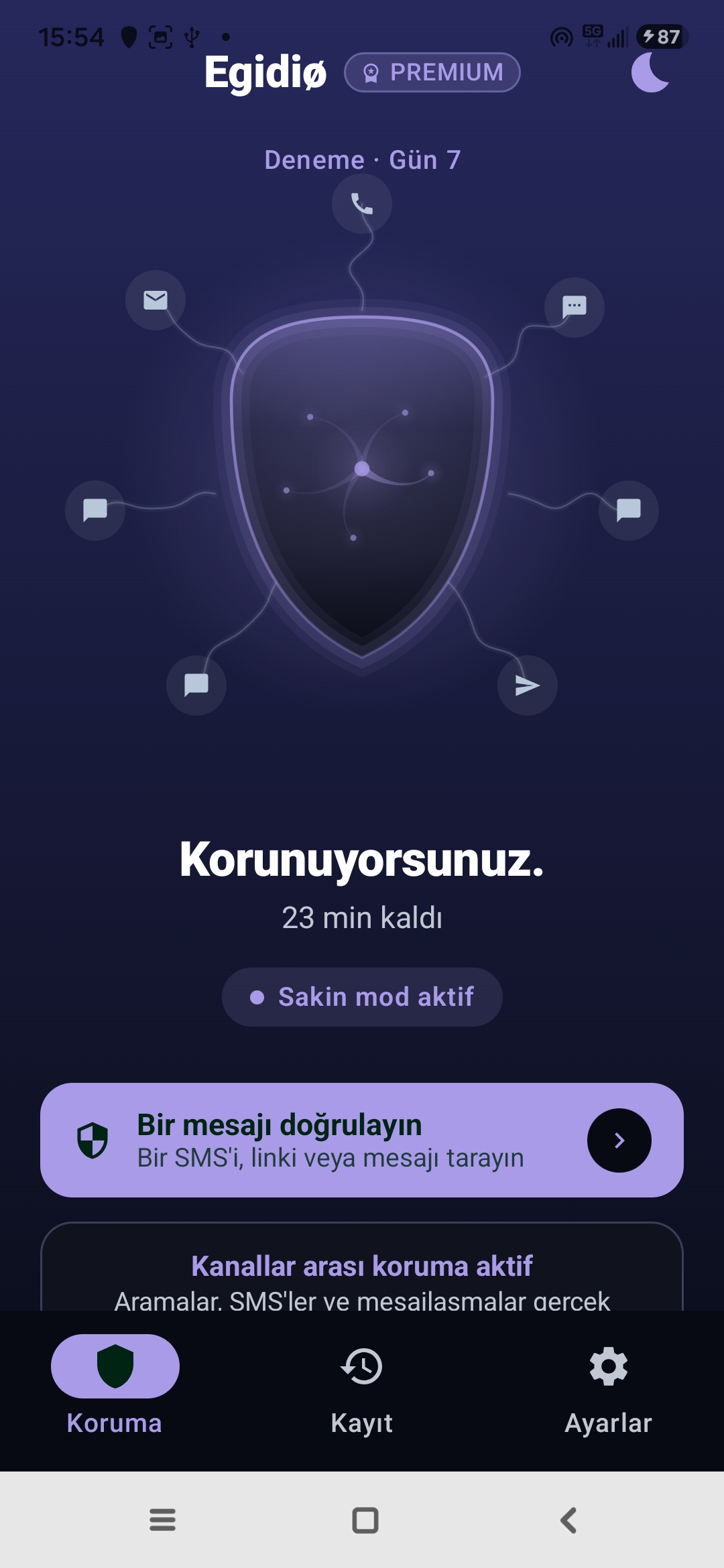Egidio sessiz mod: geceleri programlanmış sessizlik, koruma her zaman aktif